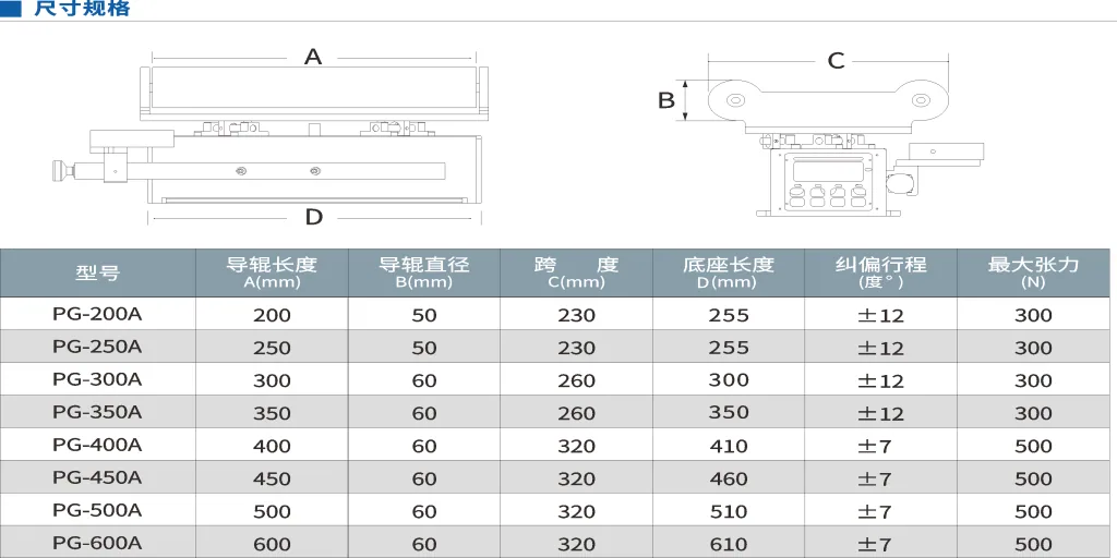 伺服电机中间导向纠偏一体机PG-300A/PG-350A图片